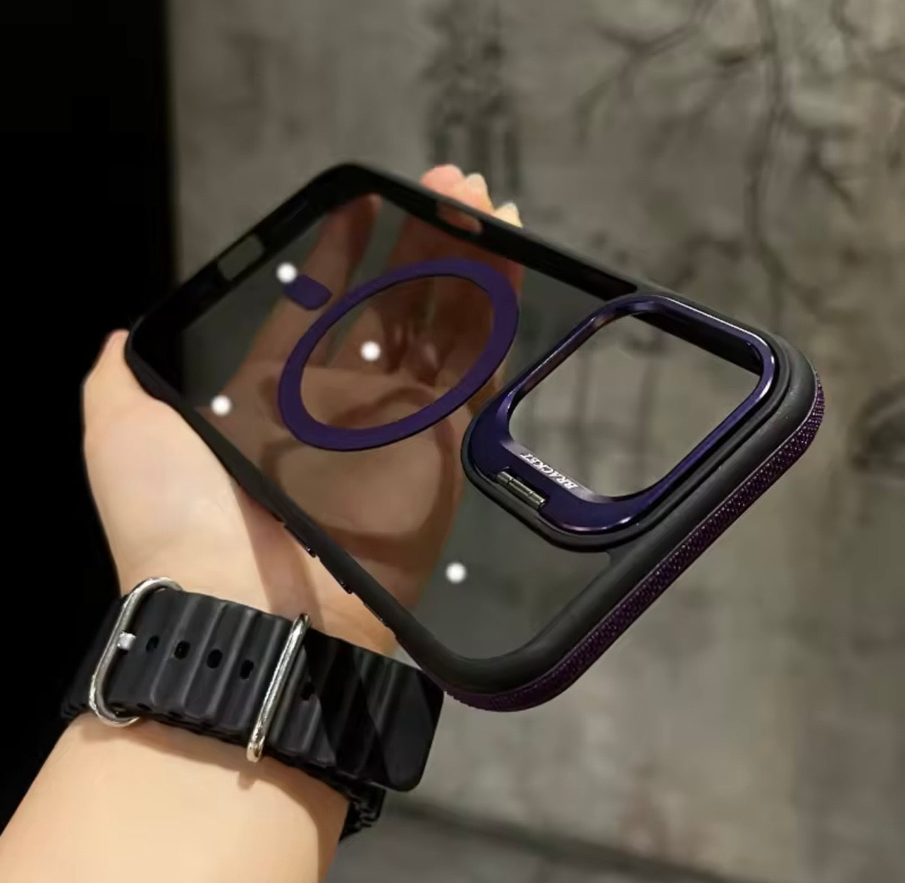 Coque Magnétique Avec Support Et Lens Camera Pour iPhone